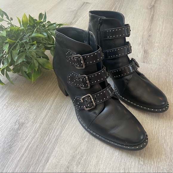 Paul Green Soto Leather Studded Ankle Boots